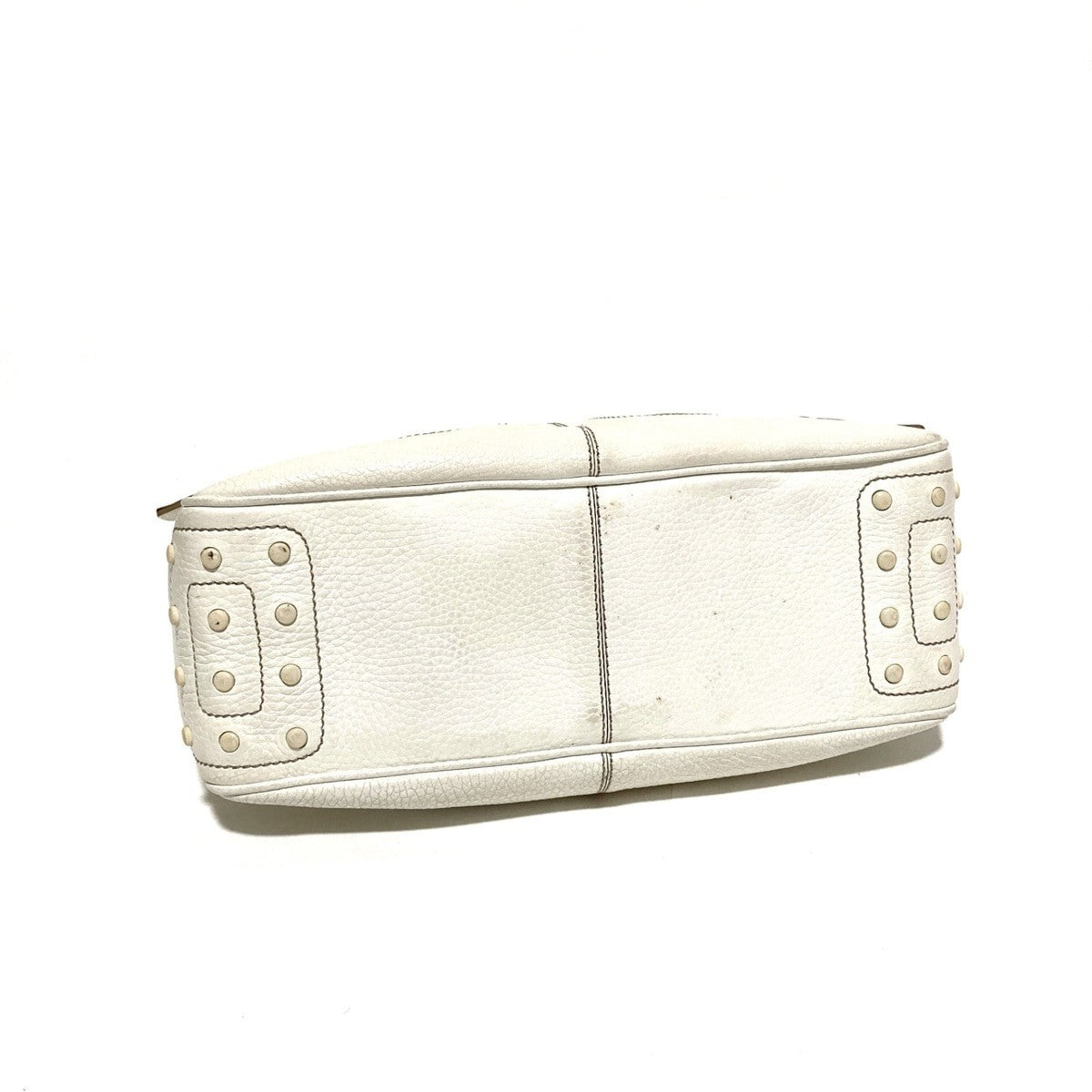 TOD'S Hand Bag Tote Purse LeatherWhite Authentic