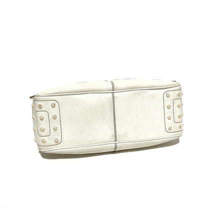 TOD'S Hand Bag Tote Purse LeatherWhite Authentic