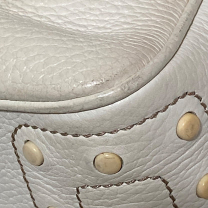 TOD'S Hand Bag Tote Purse LeatherWhite Authentic