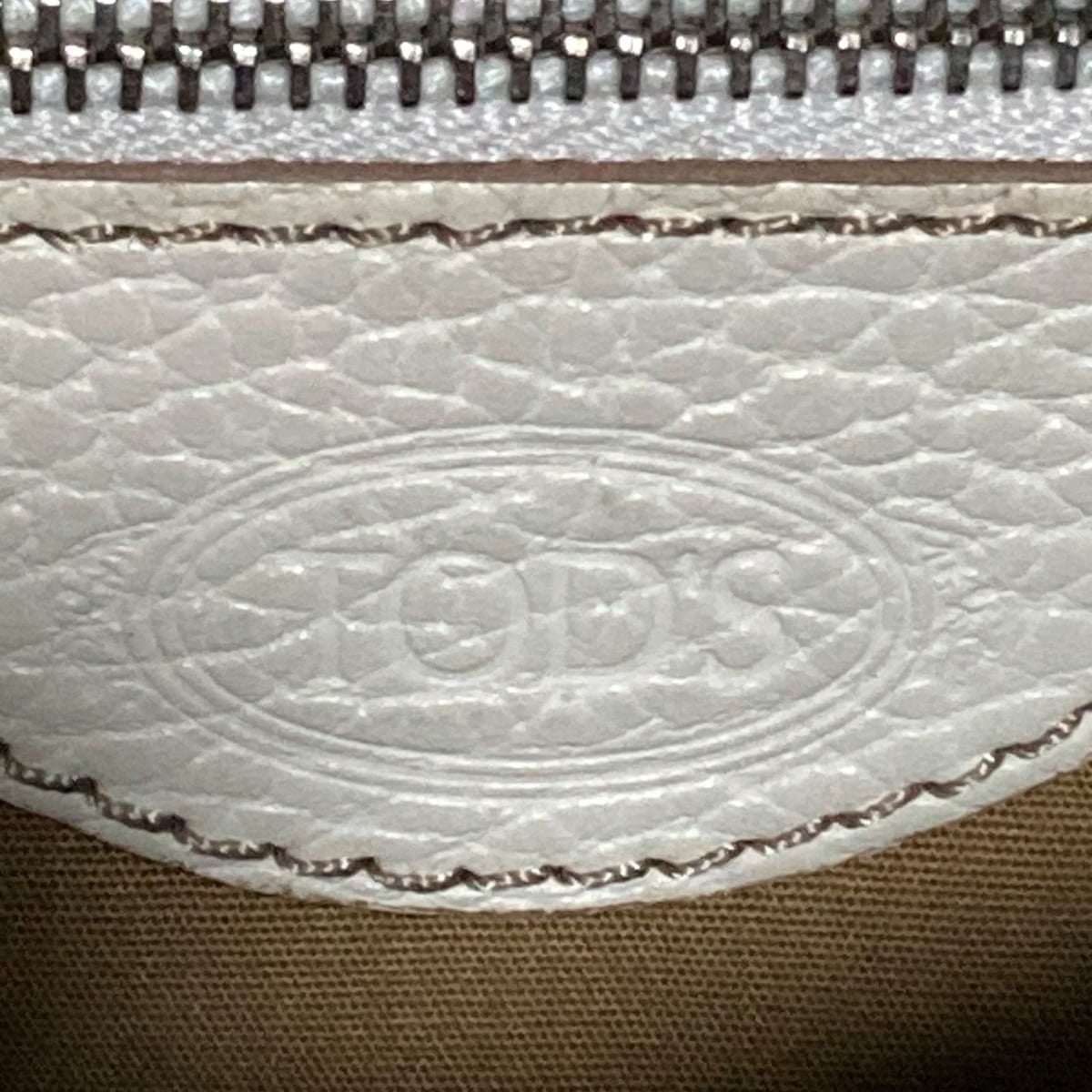 TOD'S Hand Bag Tote Purse LeatherWhite Authentic