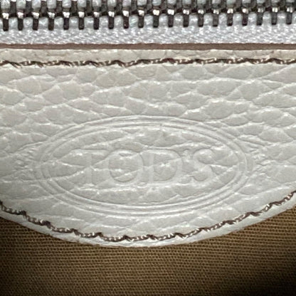 TOD'S Hand Bag Tote Purse LeatherWhite Authentic