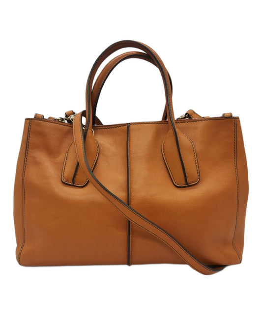 TOD'S Hand Shoulder Bag Tote Purse 2way Brown Authentic