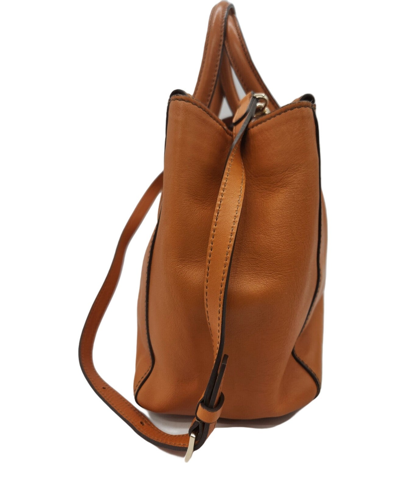 TOD'S Hand Shoulder Bag Tote Purse 2way Brown Authentic