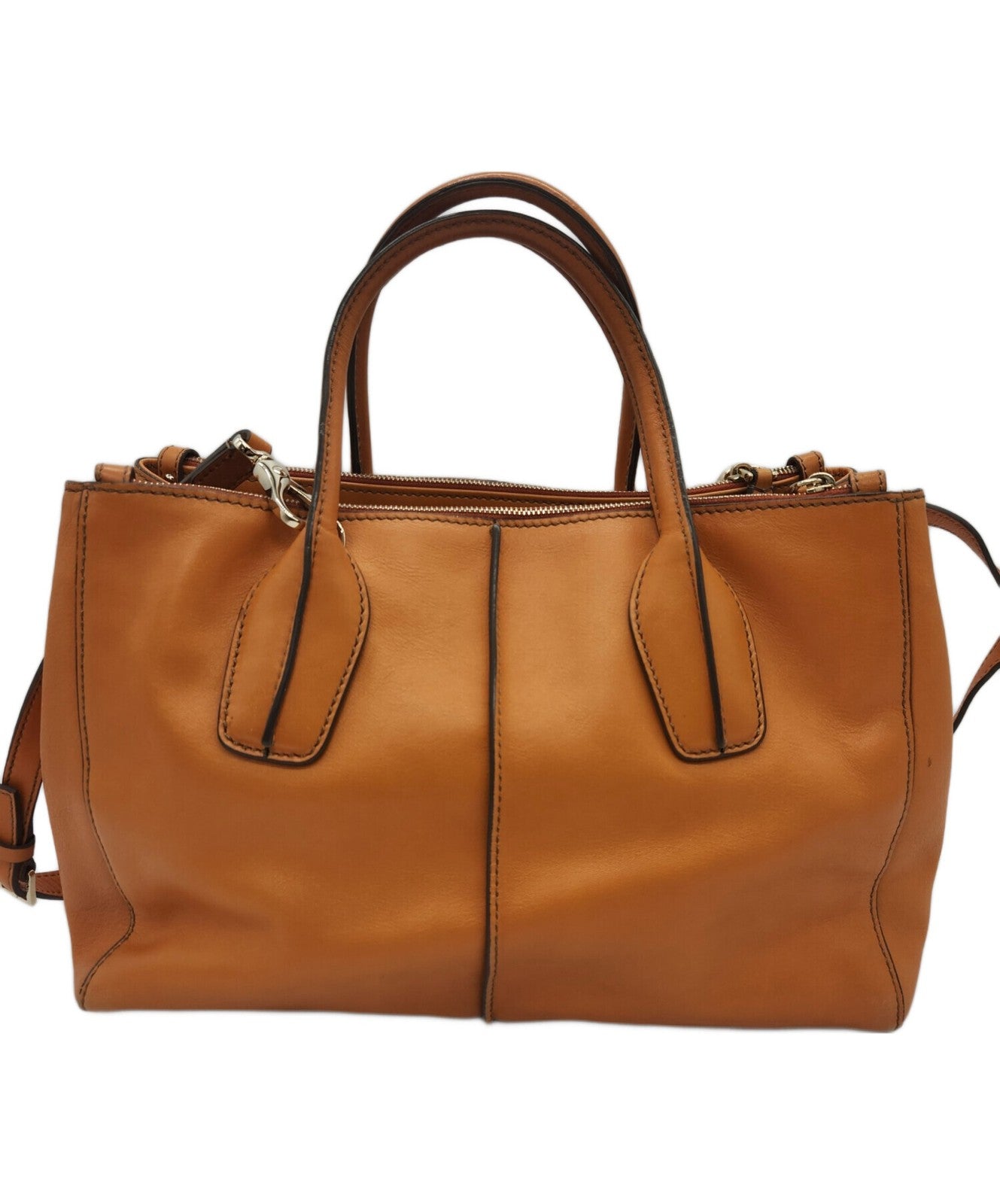 TOD'S Hand Shoulder Bag Tote Purse 2way Brown Authentic