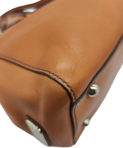 TOD'S Hand Shoulder Bag Tote Purse 2way Brown Authentic