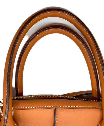 TOD'S Hand Shoulder Bag Tote Purse 2way Leather Orange Authentic