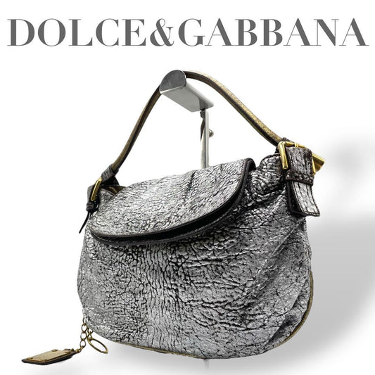 Dolce & Gabbana Shoulder Bag Purse Silver Authentic