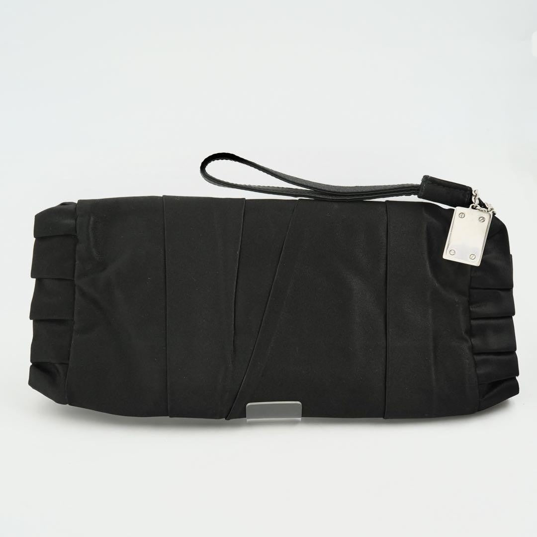 Dolce & Gabbana Clutch Bag Second Bag Leather Nylon Black Authentic
