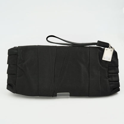 Dolce & Gabbana Clutch Bag Second Bag Leather Nylon Black Authentic