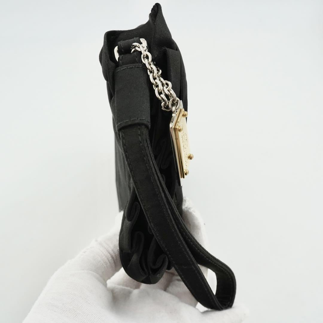 Dolce & Gabbana Clutch Bag Second Bag Leather Nylon Black Authentic