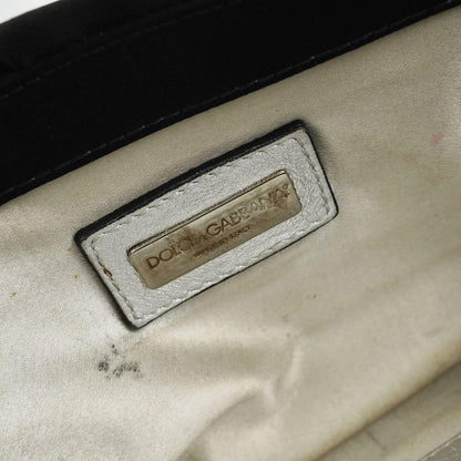 Dolce & Gabbana Clutch Bag Second Bag Leather Nylon Black Authentic