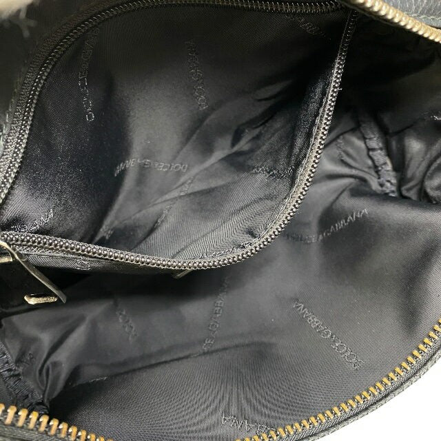 Dolce & Gabbana Clutch Bag Second Bag Leather Black Authentic