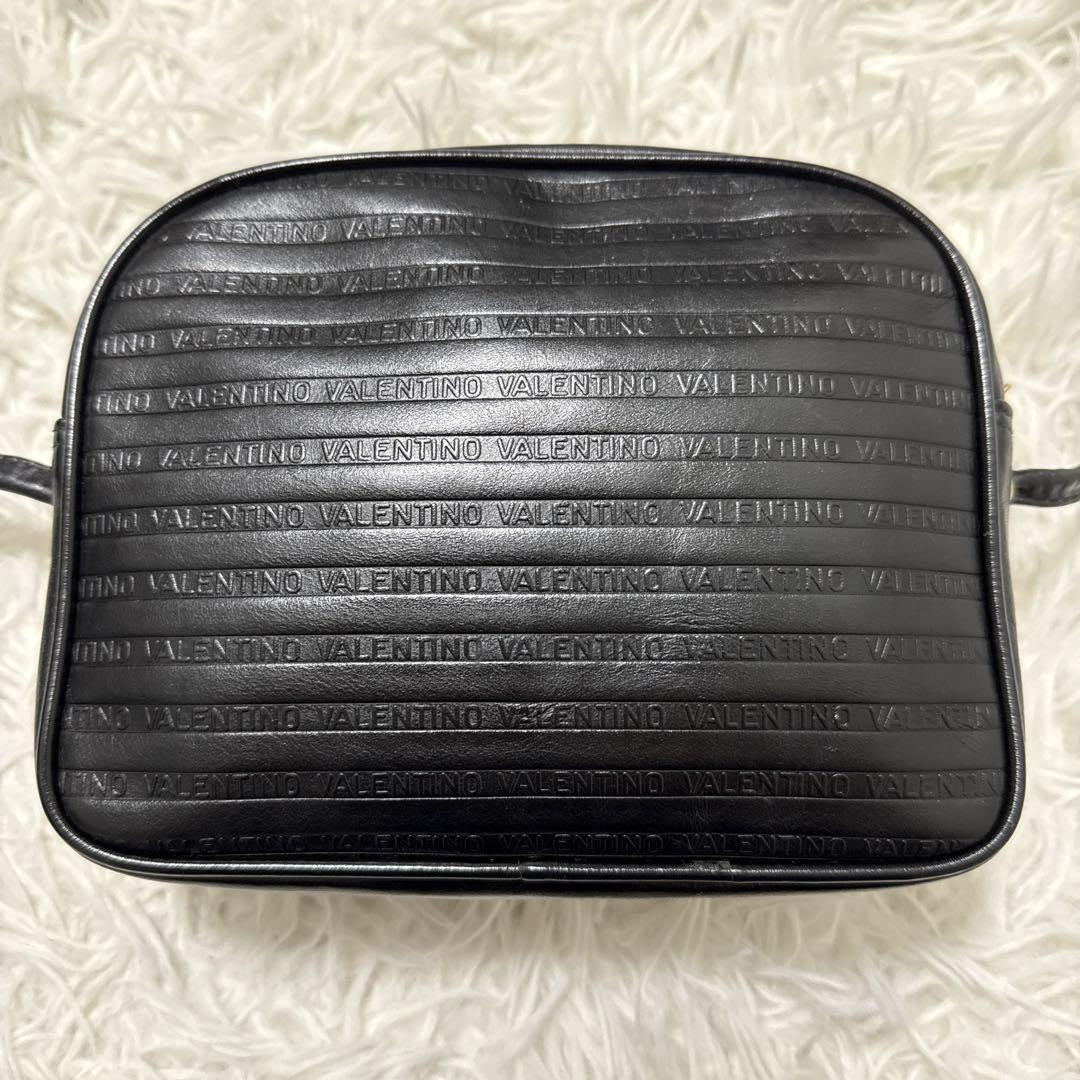 Valentino Mini Shoulder Bag Purse V Logo Leather Black Authentic