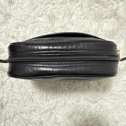 Valentino Mini Shoulder Bag Purse V Logo Leather Black Authentic