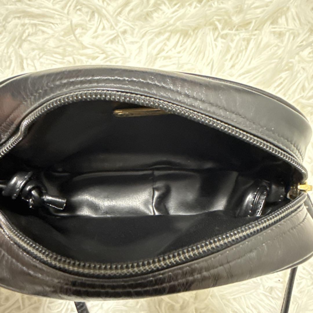 Valentino Mini Shoulder Bag Purse V Logo Leather Black Authentic