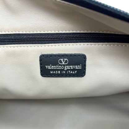 Valentino Garavani Shoulder Bag Mini Boston Canvas Leather Beige Brown Black