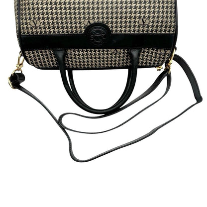 Valentino Garavani Shoulder Bag Mini Boston Canvas Leather Beige Brown Black