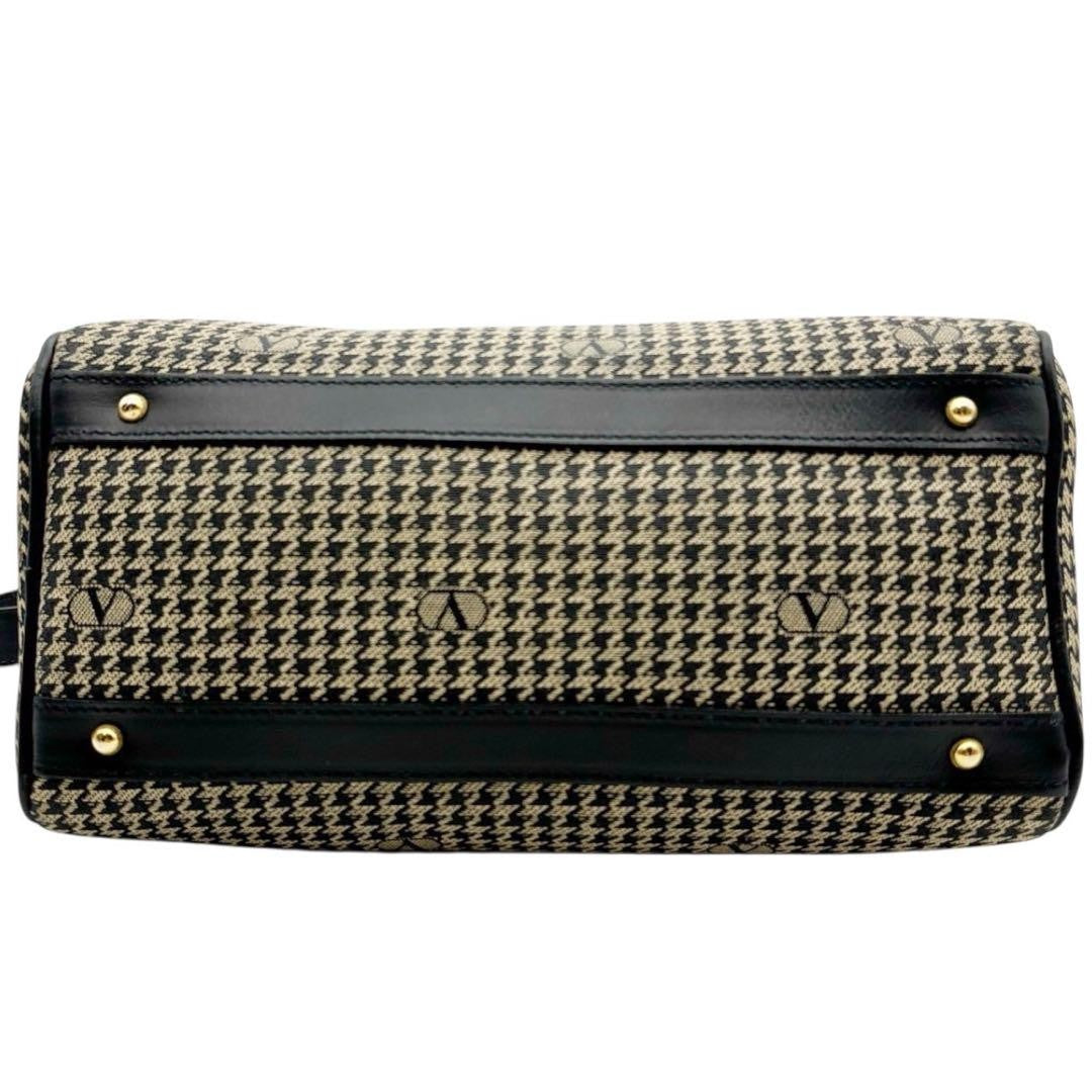 Valentino Garavani Shoulder Bag Mini Boston Canvas Leather Beige Brown Black
