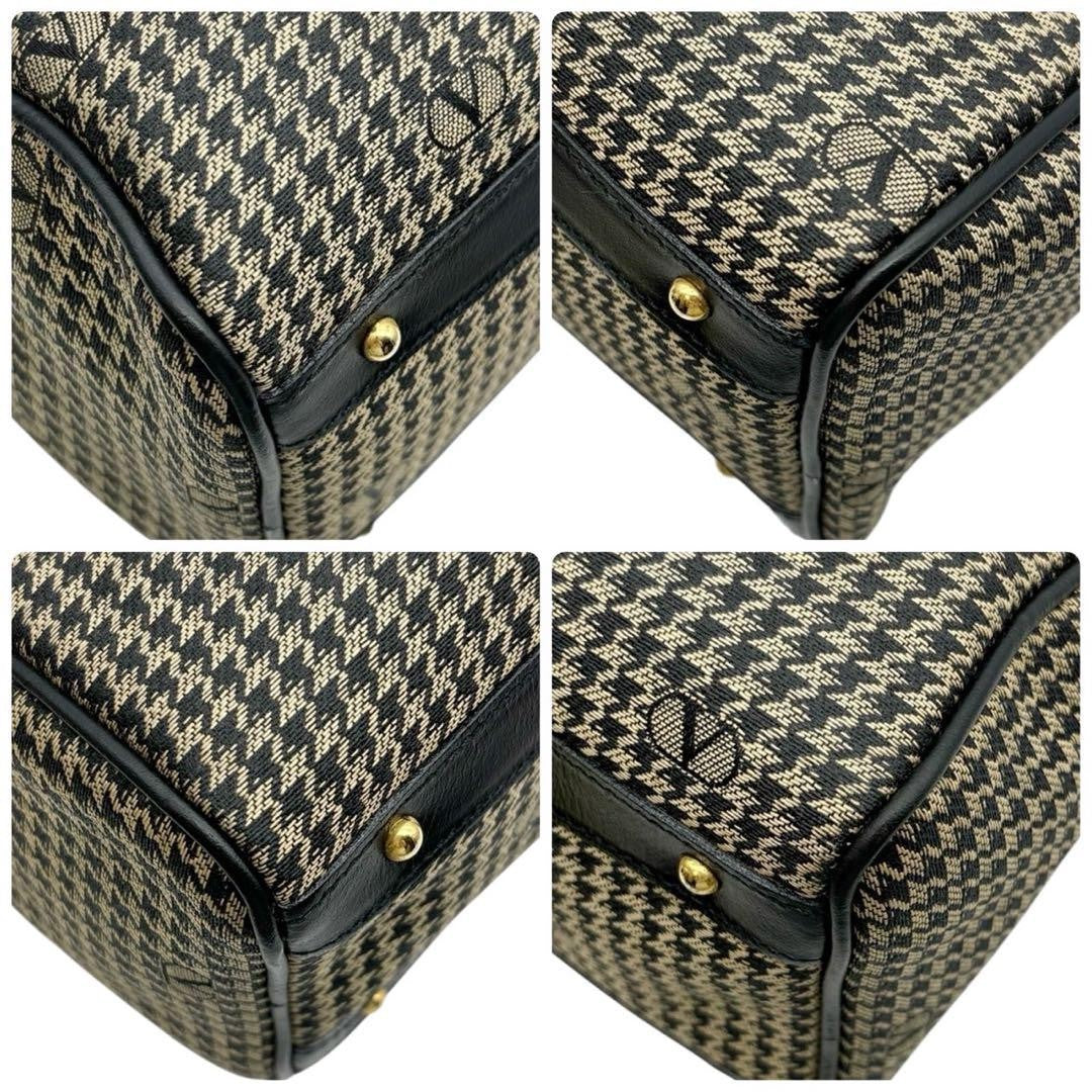 Valentino Garavani Shoulder Bag Mini Boston Canvas Leather Beige Brown Black