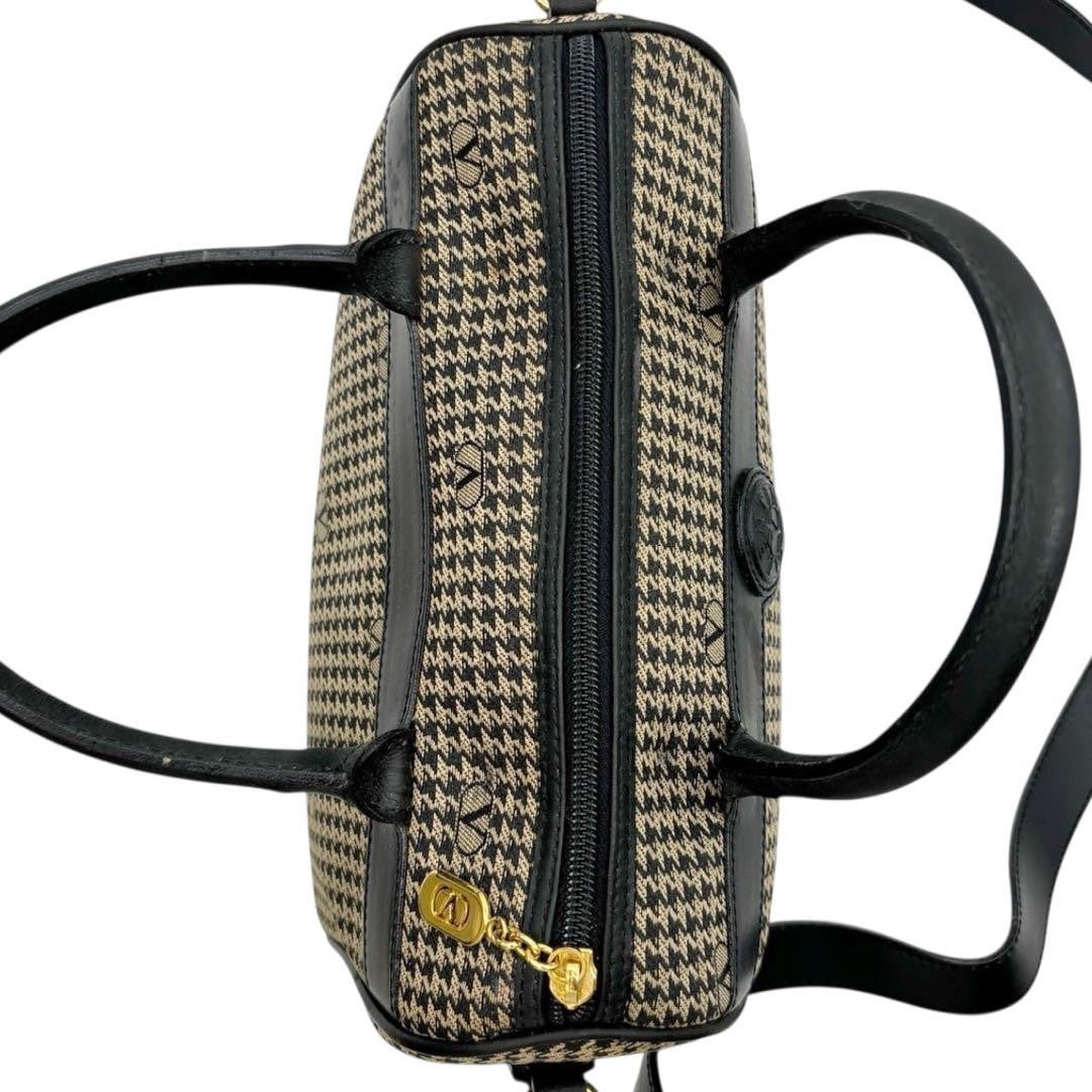 Valentino Garavani Shoulder Bag Mini Boston Canvas Leather Beige Brown Black