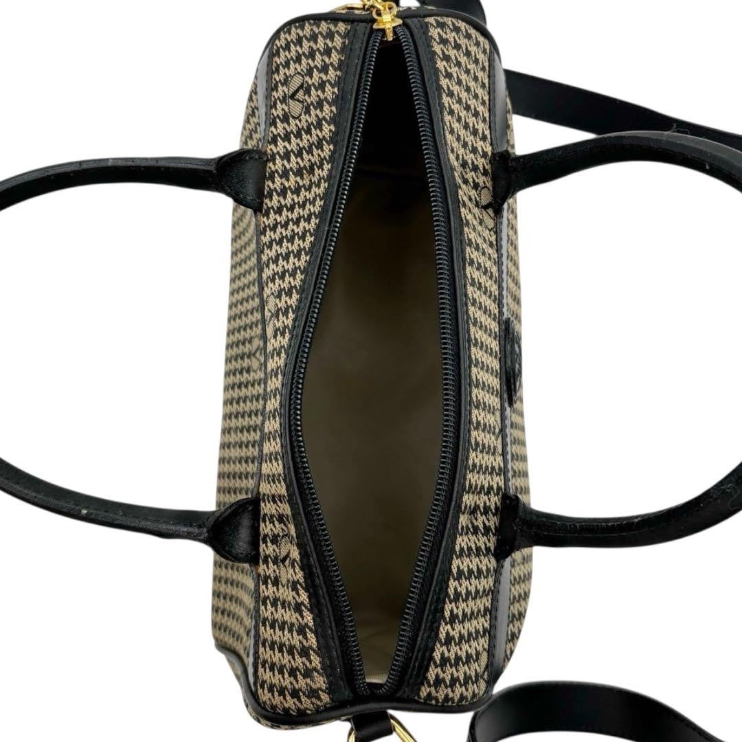 Valentino Garavani Shoulder Bag Mini Boston Canvas Leather Beige Brown Black