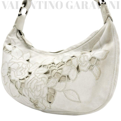 Valentino Garavani Shoulder Bag Purse Accessory Pouch Leather White Authentic