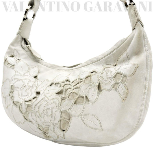 Valentino Garavani Shoulder Bag Purse Accessory Pouch Leather White Authentic