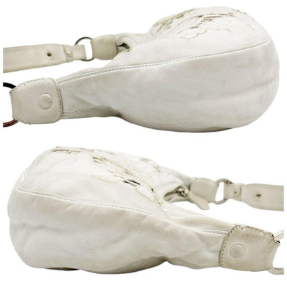 Valentino Garavani Shoulder Bag Purse Accessory Pouch Leather White Authentic