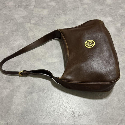 Valentino Garavani Shoulder Bag Purse Leather Brown Authentic