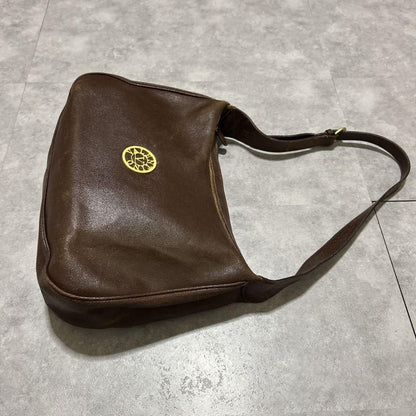 Valentino Garavani Shoulder Bag Purse Leather Brown Authentic