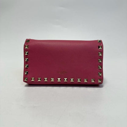 Valentino Garavani Shoulder Bag Purse Rockstuds Leather Pink Authentic