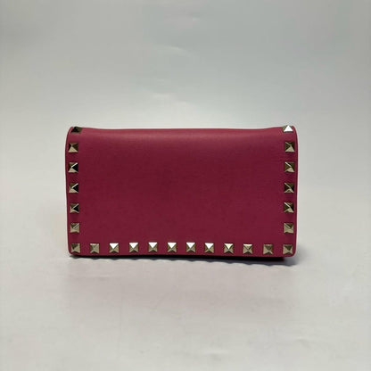 Valentino Garavani Shoulder Bag Purse Rockstuds Leather Pink Authentic