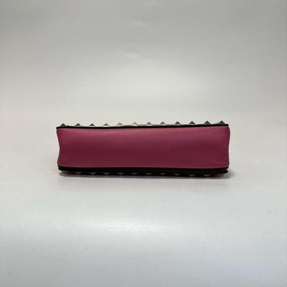 Valentino Garavani Shoulder Bag Purse Rockstuds Leather Pink Authentic