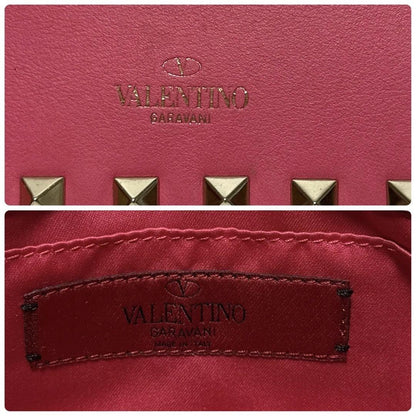 Valentino Garavani Shoulder Bag Purse Rockstuds Leather Pink Authentic