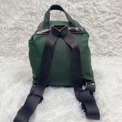 PRADA Backpack Logo Nylon Green Khaki Authentic