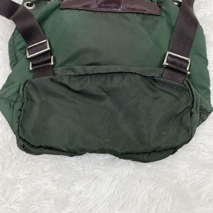 PRADA Backpack Logo Nylon Green Khaki Authentic