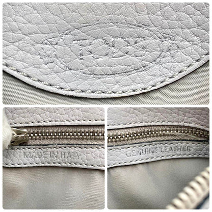 TOD'S Hand Shoulder Bag Tote Purse 2way JOY Mini Leather Light Gray Authentic