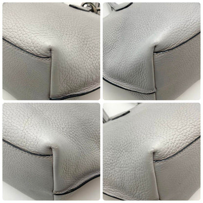 TOD'S Hand Shoulder Bag Tote Purse 2way JOY Mini Leather Light Gray Authentic