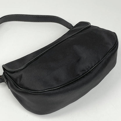 TOD'S Shoulder Bag Purse Nylon Leather Black Authentic
