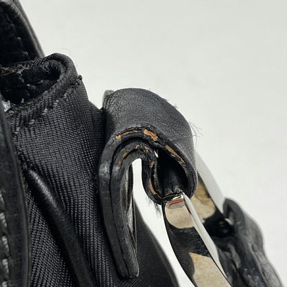 TOD'S Shoulder Bag Purse Nylon Leather Black Authentic