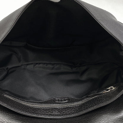 TOD'S Shoulder Bag Purse Nylon Leather Black Authentic