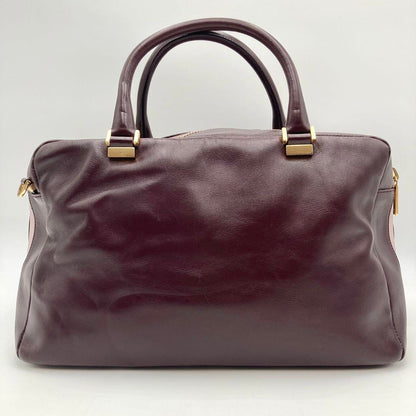TOD'S Hand Shoulder Bag Tote Purse 2way Patent Leather Bordeaux Authentic