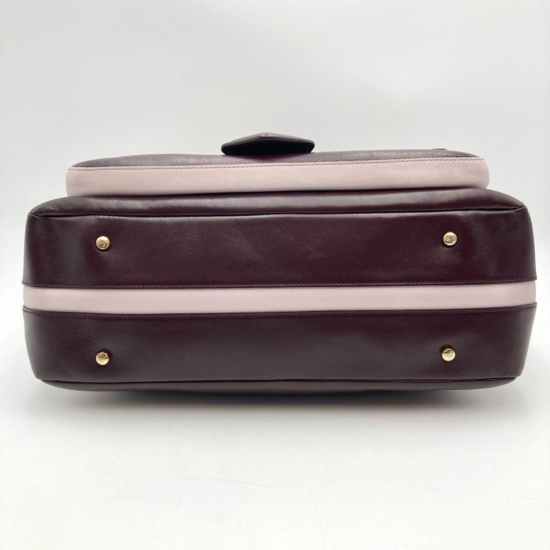 TOD'S Hand Shoulder Bag Tote Purse 2way Patent Leather Bordeaux Authentic