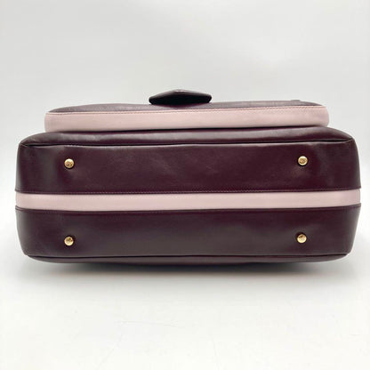 TOD'S Hand Shoulder Bag Tote Purse 2way Patent Leather Bordeaux Authentic