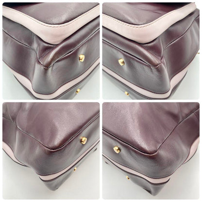 TOD'S Hand Shoulder Bag Tote Purse 2way Patent Leather Bordeaux Authentic