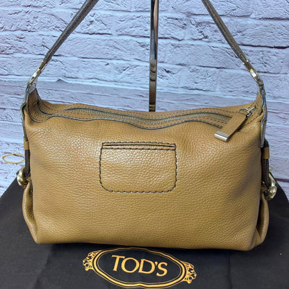 TOD'S Hand Shoulder Bag Tote Purse Mini Boston Leather Brown Authentic