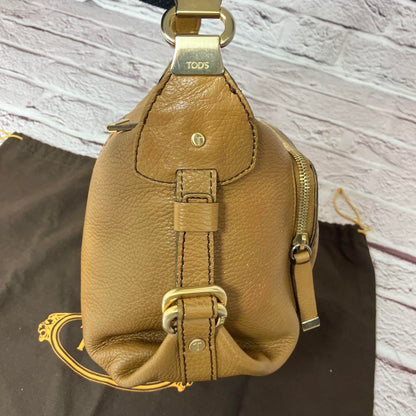 TOD'S Hand Shoulder Bag Tote Purse Mini Boston Leather Brown Authentic