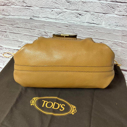 TOD'S Hand Shoulder Bag Tote Purse Mini Boston Leather Brown Authentic