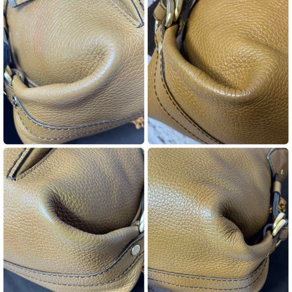 TOD'S Hand Shoulder Bag Tote Purse Mini Boston Leather Brown Authentic