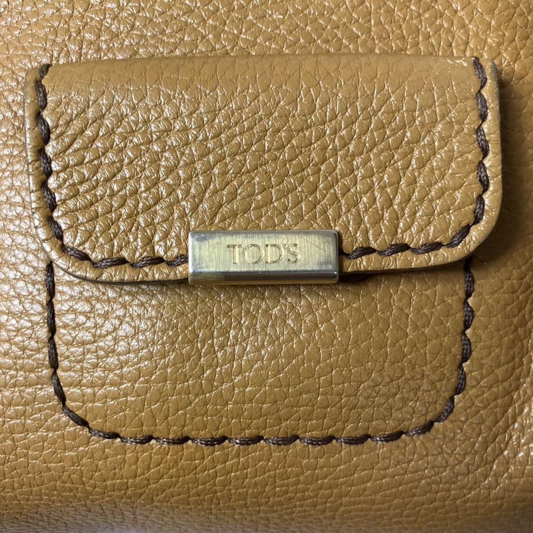 TOD'S Hand Shoulder Bag Tote Purse Mini Boston Leather Brown Authentic